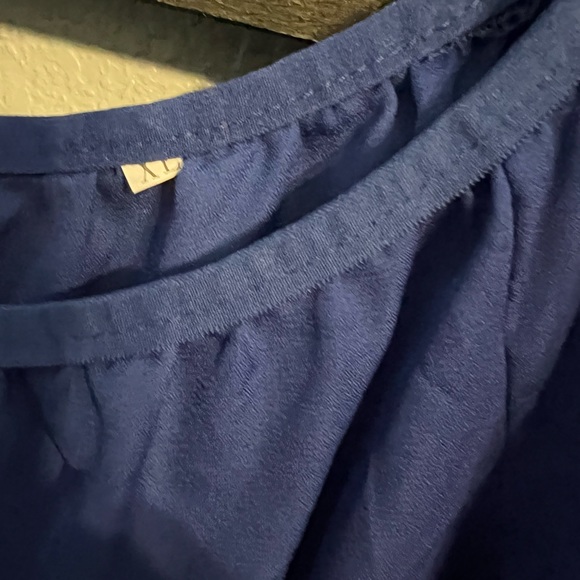 Blue Off the Shoulder Blouse - Picture 3 of 3